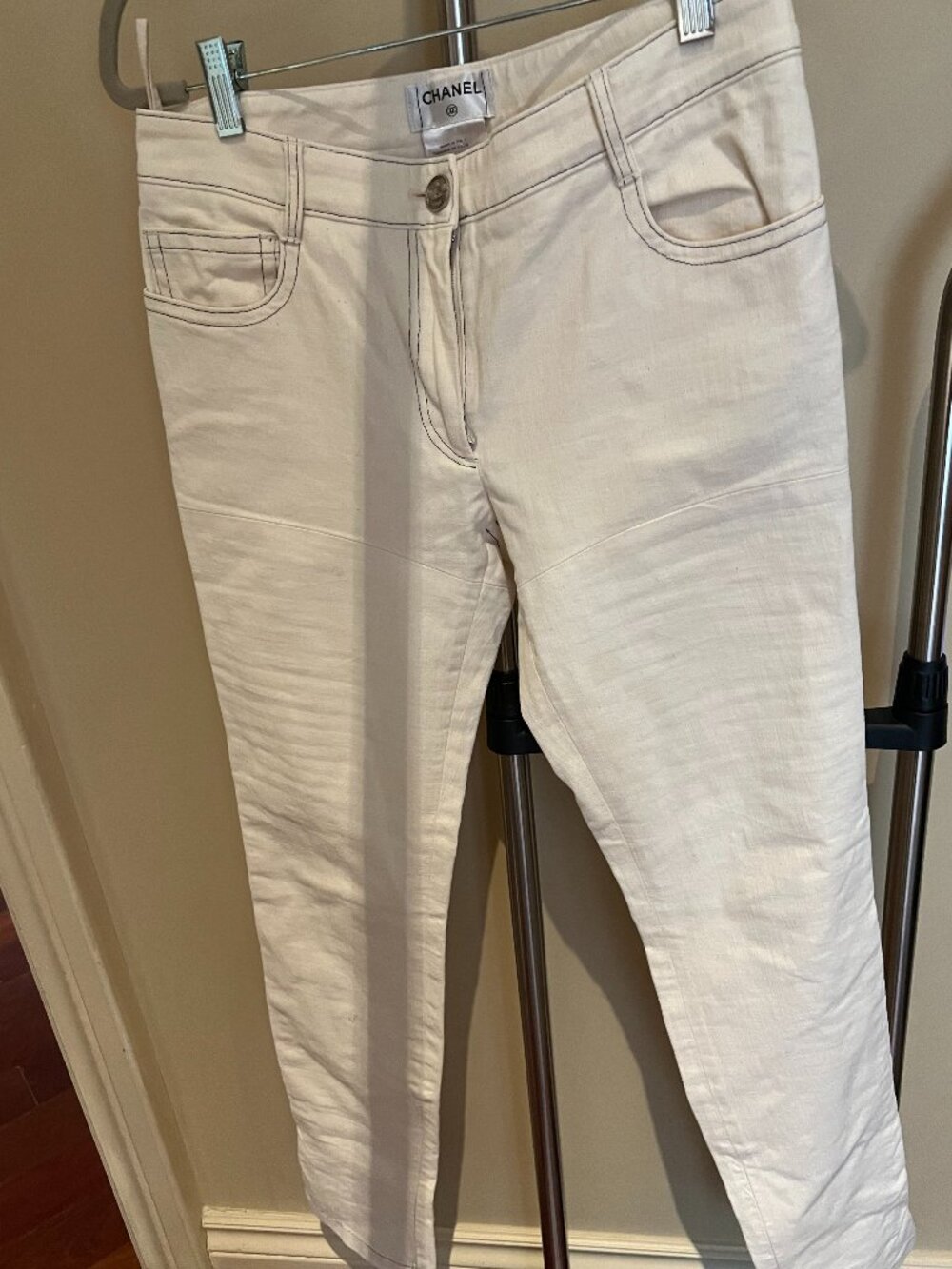 Chanel Women's Off-White Denim - Size 27